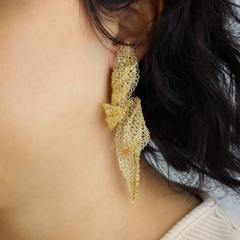 Gold Plated Silver Earrings | Crochet
