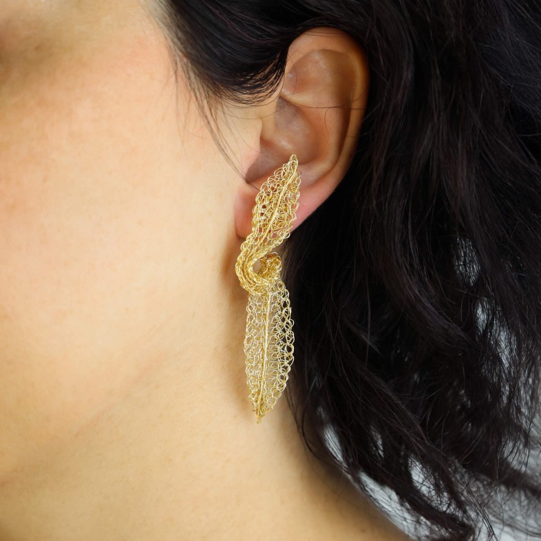 Gold-plated Silver Earrrings | Crochet