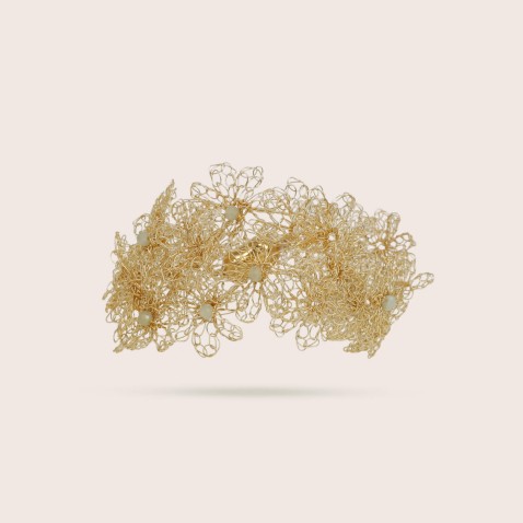 GOLD-PLATED AND BERYL BRACELET | CROCHET