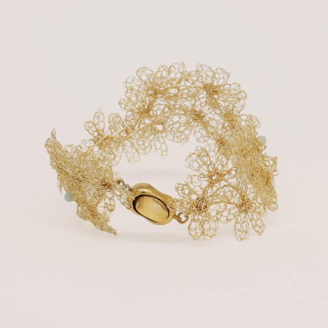 GOLD-PLATED AND BERYL BRACELET | CROCHET
