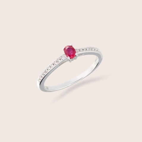 Anel com Diamantes e Rubi