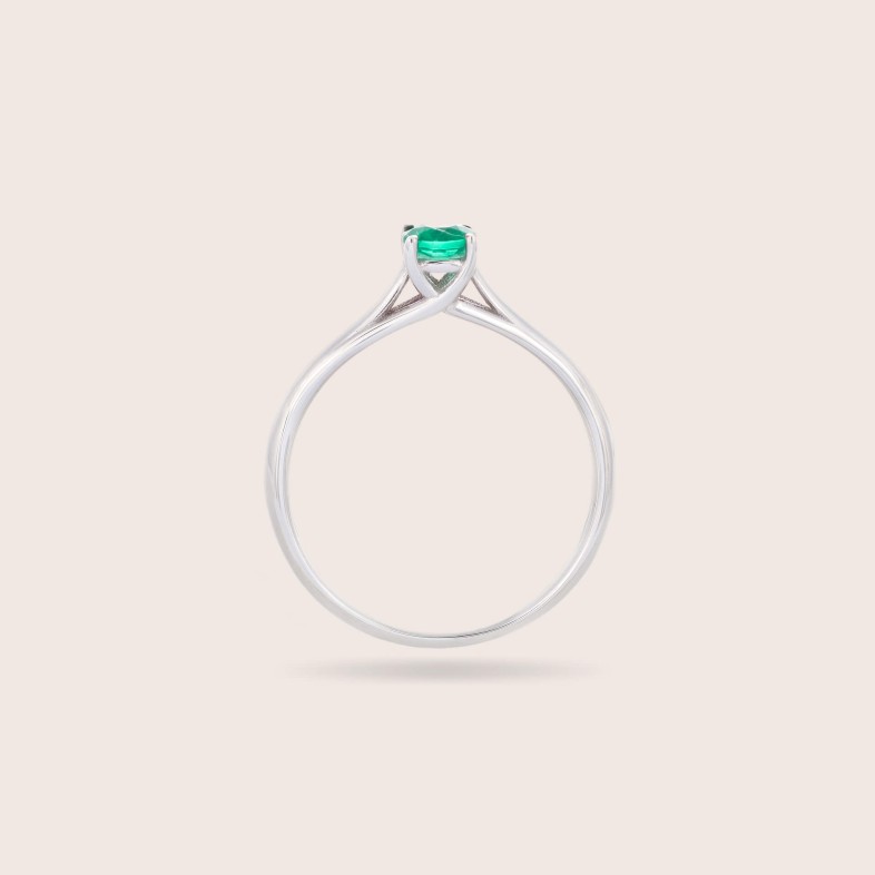Anel de Noivado com Esmeralda