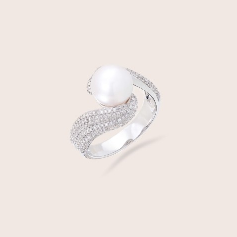 Anel Prola e Diamantes