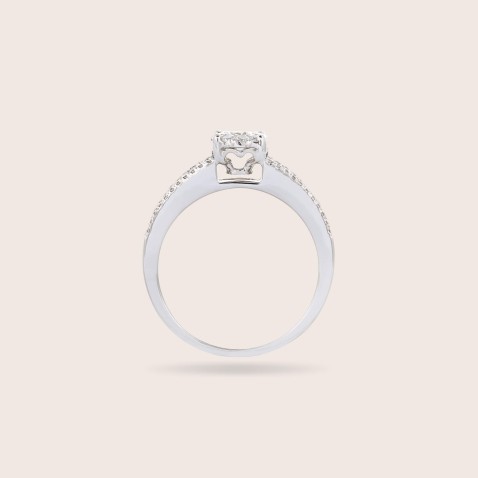 Anel de Noivado Diamantes e Safiras | Cores Preciosas