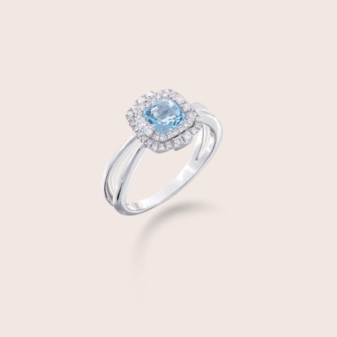 Anel de Noivado Topzio e Diamantes