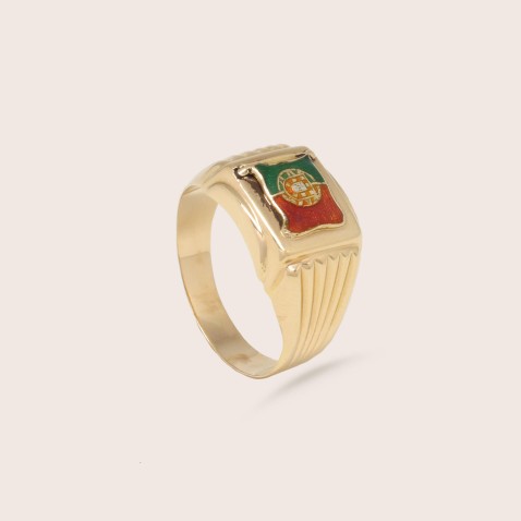 Gold ring Portuguese flag | POPULAR