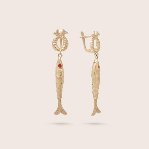 Brincos Sardinha em ouro