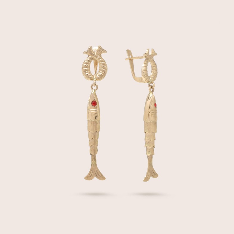 Brincos Sardinha em ouro