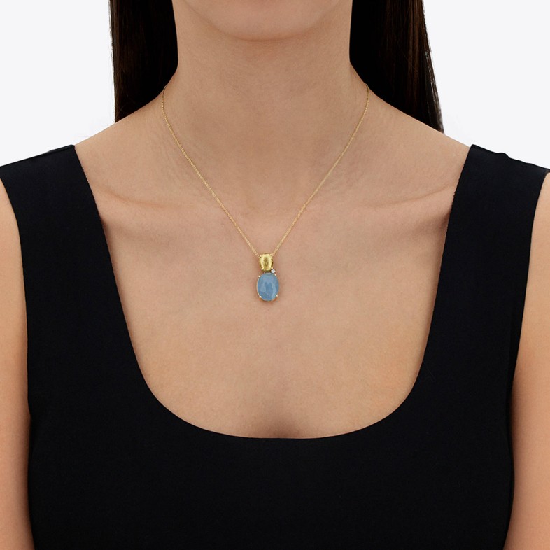 Necklace with 18k pendant, Aquamarine and Diamonds | Ipanema