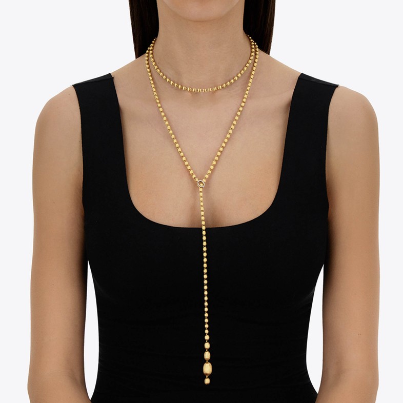 Convertible necklace in 18k gold and diamonds | Ivy