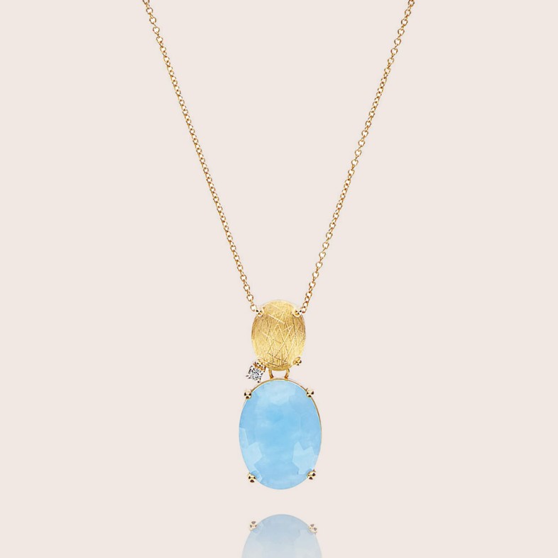 Necklace with 18k pendant, Aquamarine and Diamonds | Ipanema