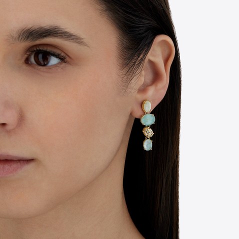 BRINCOS OURO 18k, MADREPROLA E DIAMANTES | IPANEMA