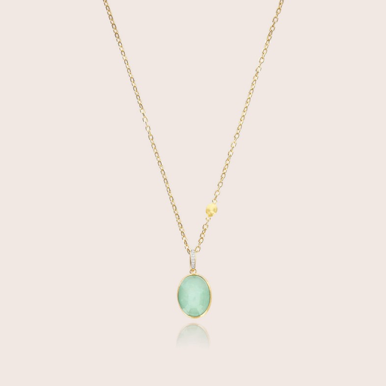 Pendente ouro 18k diamantes, Giadeite (4k) (mdio) | Boules