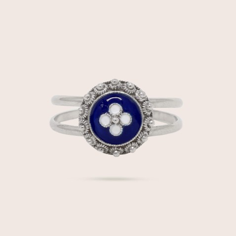 925 Silver and Enamel Ring | Portuguese Roses