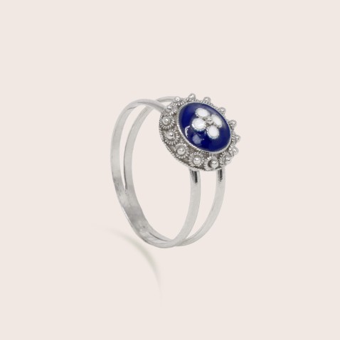 925 Silver and Enamel Ring | Portuguese Roses