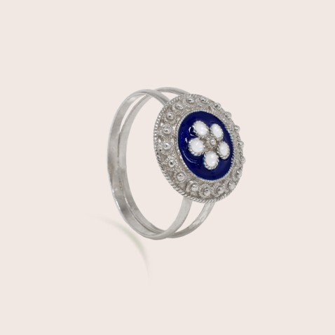 Anel em Prata 925 e Esmalte | Rosas Portuguesas