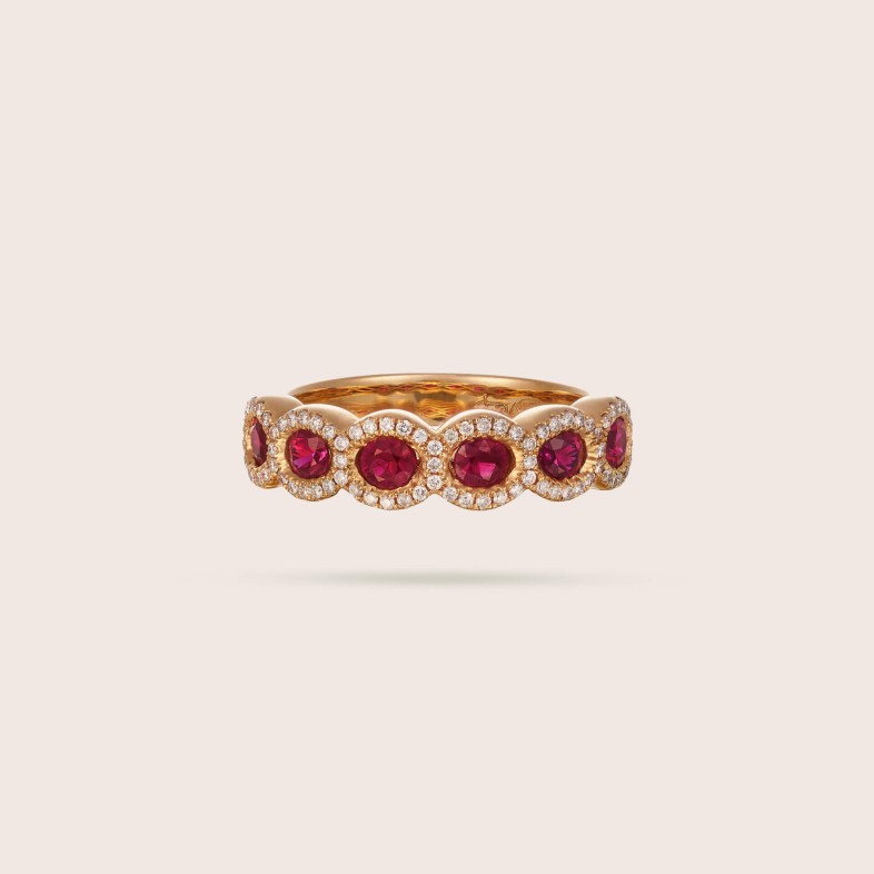 Rubies and Diamond Engagement Ring | Cores Preciosas