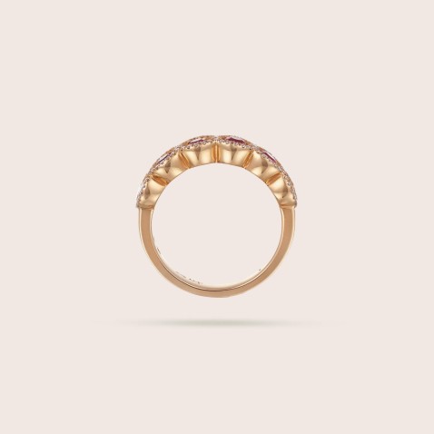 Anel de Noivado com Rubis e Diamantes | Cores Preciosas