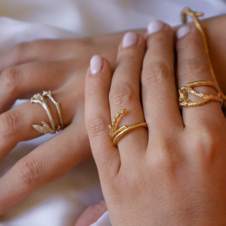 Golden Silver Vine Tree Ring | Natura