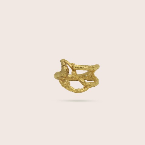Gold-plated Silver Ring Birch | Natura