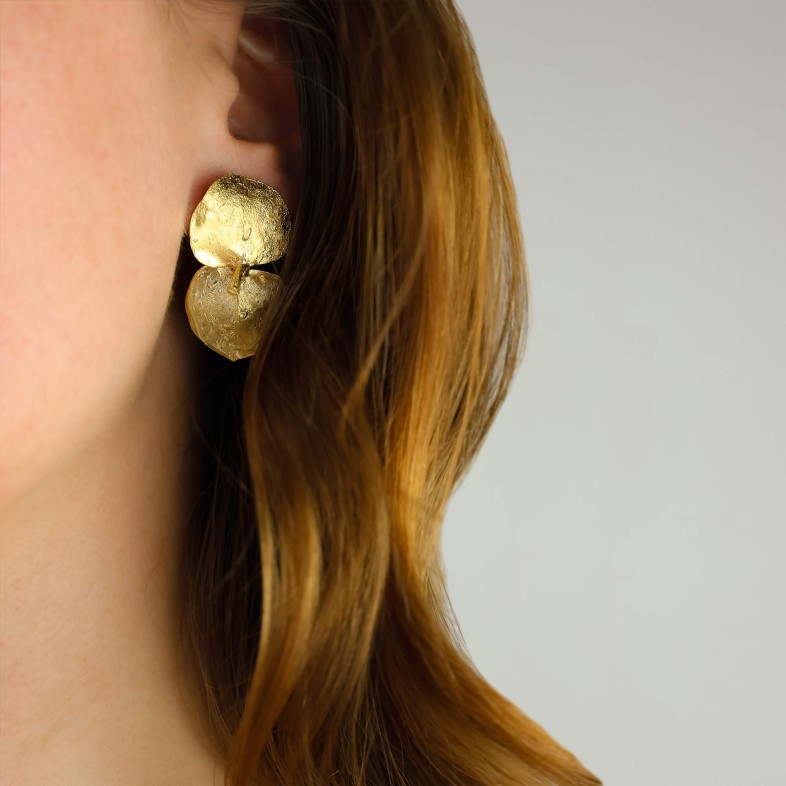 Gold-Plated Earrings Garden Eucalyptus | Natura