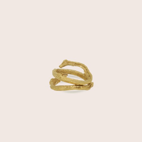 Gold-plated Silver Ring Birch | Natura