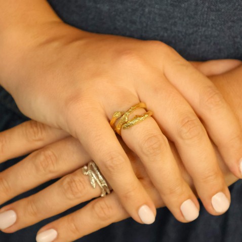 Gold-plated Silver Ring Birch | Natura