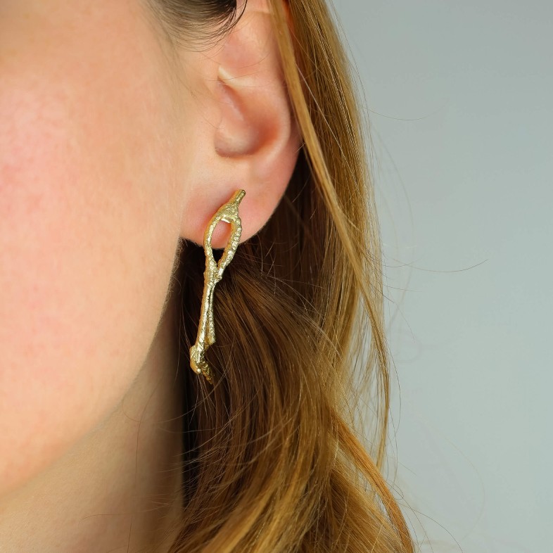 Brincos Prata Dourada 925 Birch | Natura