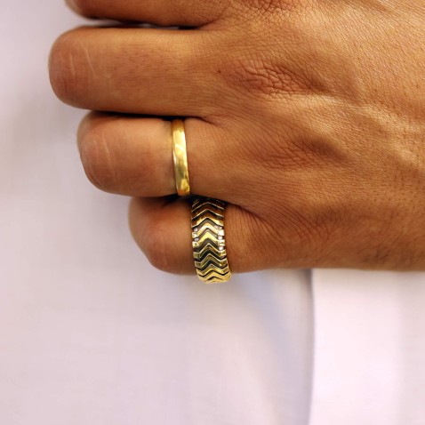 925 Silver and 18K Gold Ring | Barak