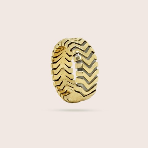 Anel prata 925 e Ouro 18K | Barak