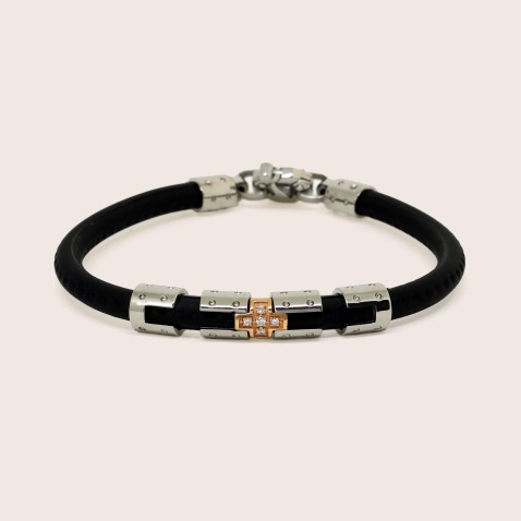 Silver, 18k Gold and Diamond Bracelet | Barak