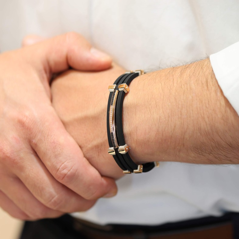 Pulseira Prata, Ouro 18k e Diamantes | Barak