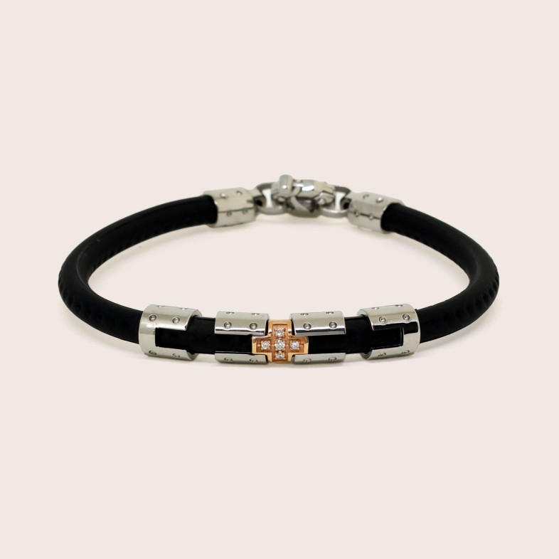 Silver, 18k Gold and Diamond Bracelet | Barak