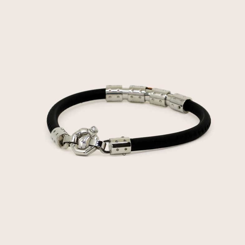 Pulseira Prata, Ouro 18k e Diamantes | Barak