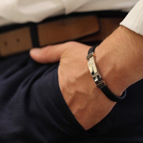 Silver, Gold and Diamonds Bracelet  | Barak