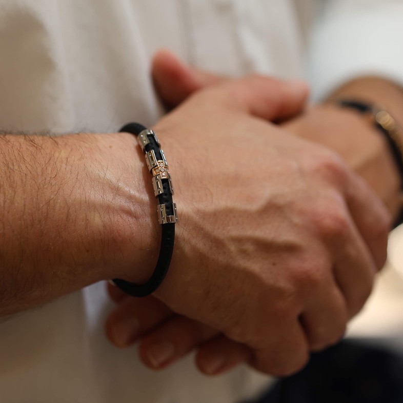 Pulseira Prata, Ouro 18k e Diamantes | Barak