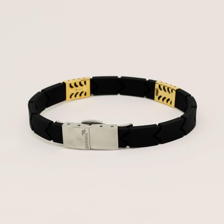 18k Gold, Steel, and Rubber Bracelet | Barak