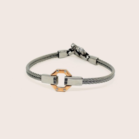 Pulseira Ao e Ouro 18K | 316L