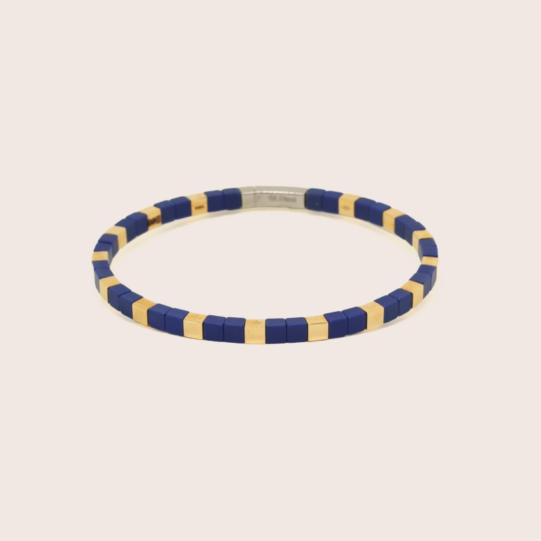 Pulseira Azul Ao e Ouro 18K | Cyborg Ceramic