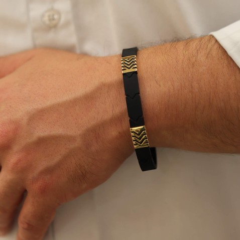 18k Gold, Steel, and Rubber Bracelet | Barak