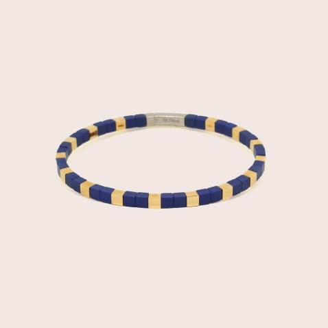 Pulseira Azul Ao e Ouro 18K | Cyborg Ceramic