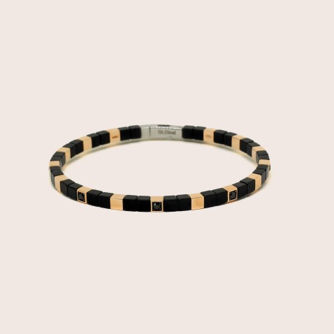 Pulseira Ao e Ouro 18K | Ceramic