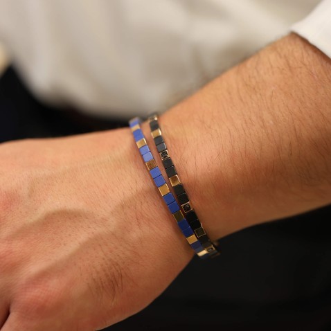 Pulseira Azul Ao e Ouro 18K | Cyborg Ceramic