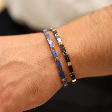 Pulseira Ao e Ouro 18K | Ceramic