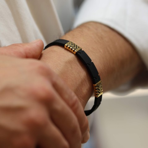 18k Gold, Steel, and Rubber Bracelet | Barak