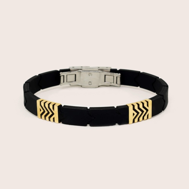 18k Gold, Steel, and Rubber Bracelet | Barak