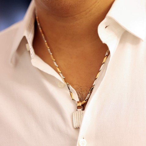 White and rose Gold 18k and diamonds Pendent