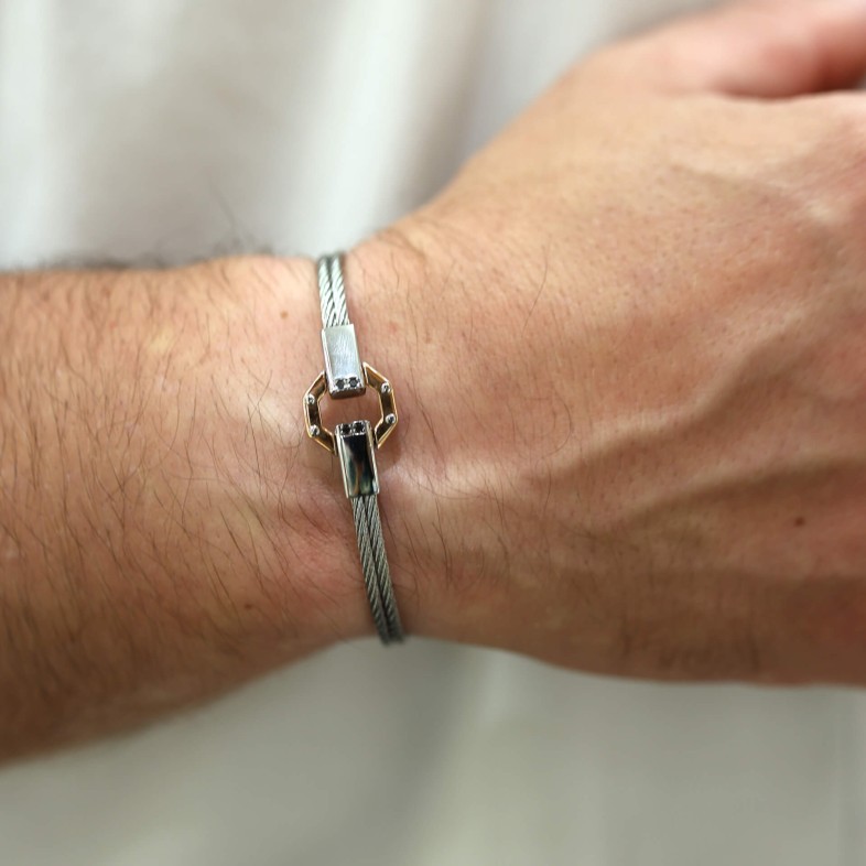 18K Gold and stainless Steel Bracelet | 316L