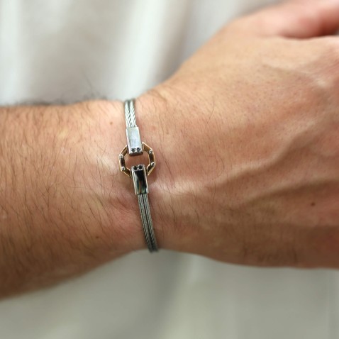 Pulseira Ao e Ouro 18K | 316L