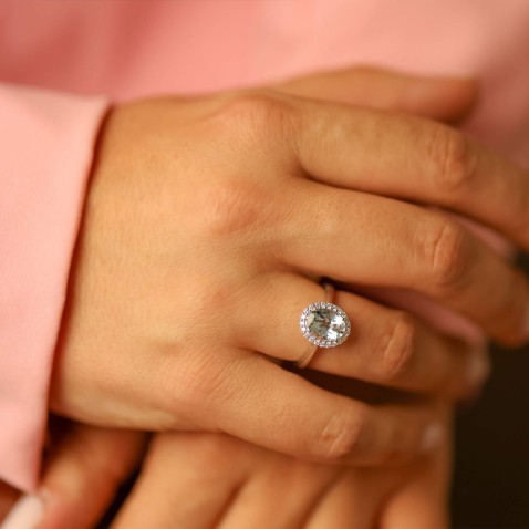 Anel de Noivado Ouro Branco